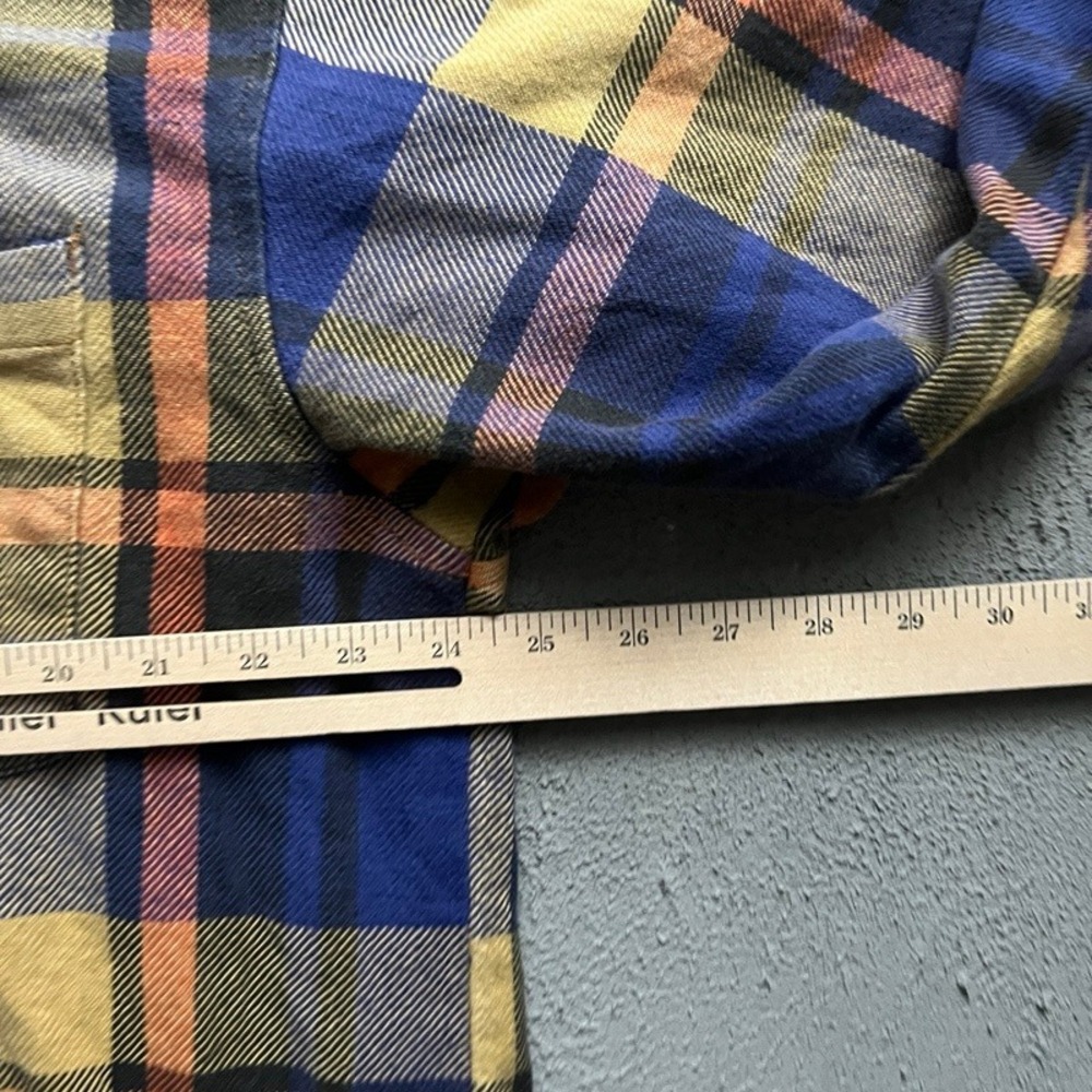 Vintage Quiksilver 1/4 Zip Flannel Shirt Mens Large Blue 1990s Plaid - Picture 5 of 7